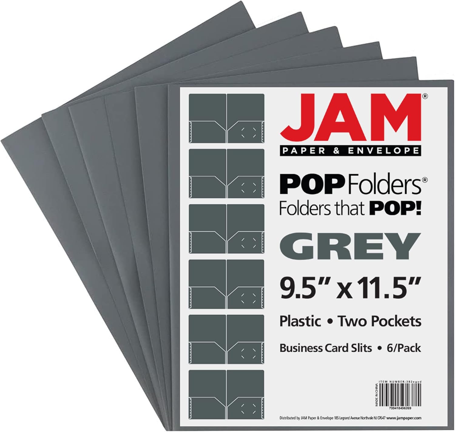 JAM Paper Plastic 2-Pocket POP Folders