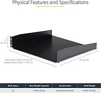 StarTech.com Universal Server Rack Shelf - Fixed Cantilever Tray for 19in Racks