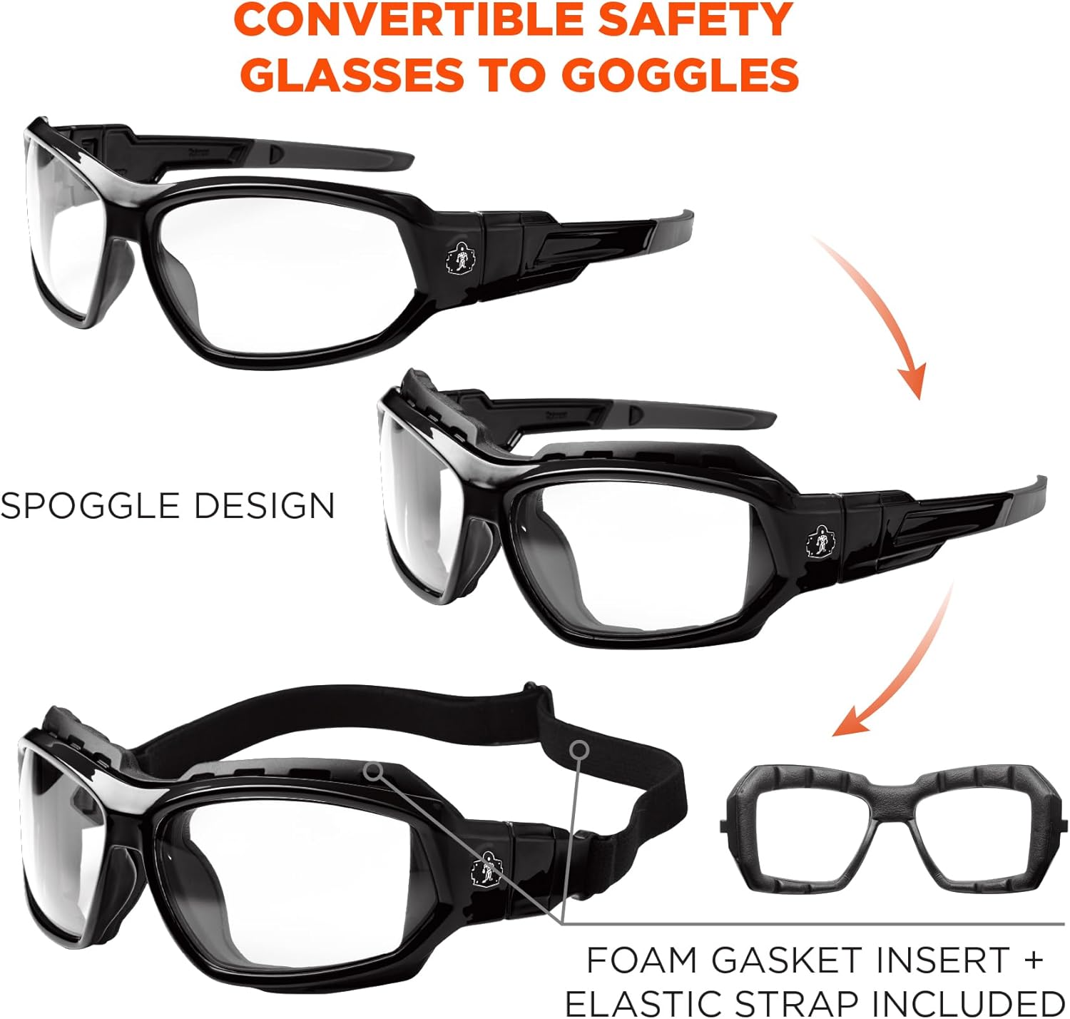 Ergodyne Skullerz LOKI Convertible Safety Glasses/Goggles