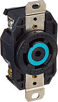 Leviton 30 Amp, 120/208 Volt- 3PY, Flush Mounting Locking Receptacle, Industrial Grade, Grounding, V-0-Max, 2810, Black
