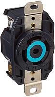 Leviton 30 Amp, 120/208 Volt- 3PY, Flush Mounting Locking Receptacle, Industrial Grade, Grounding, V-0-Max, 2810, Black