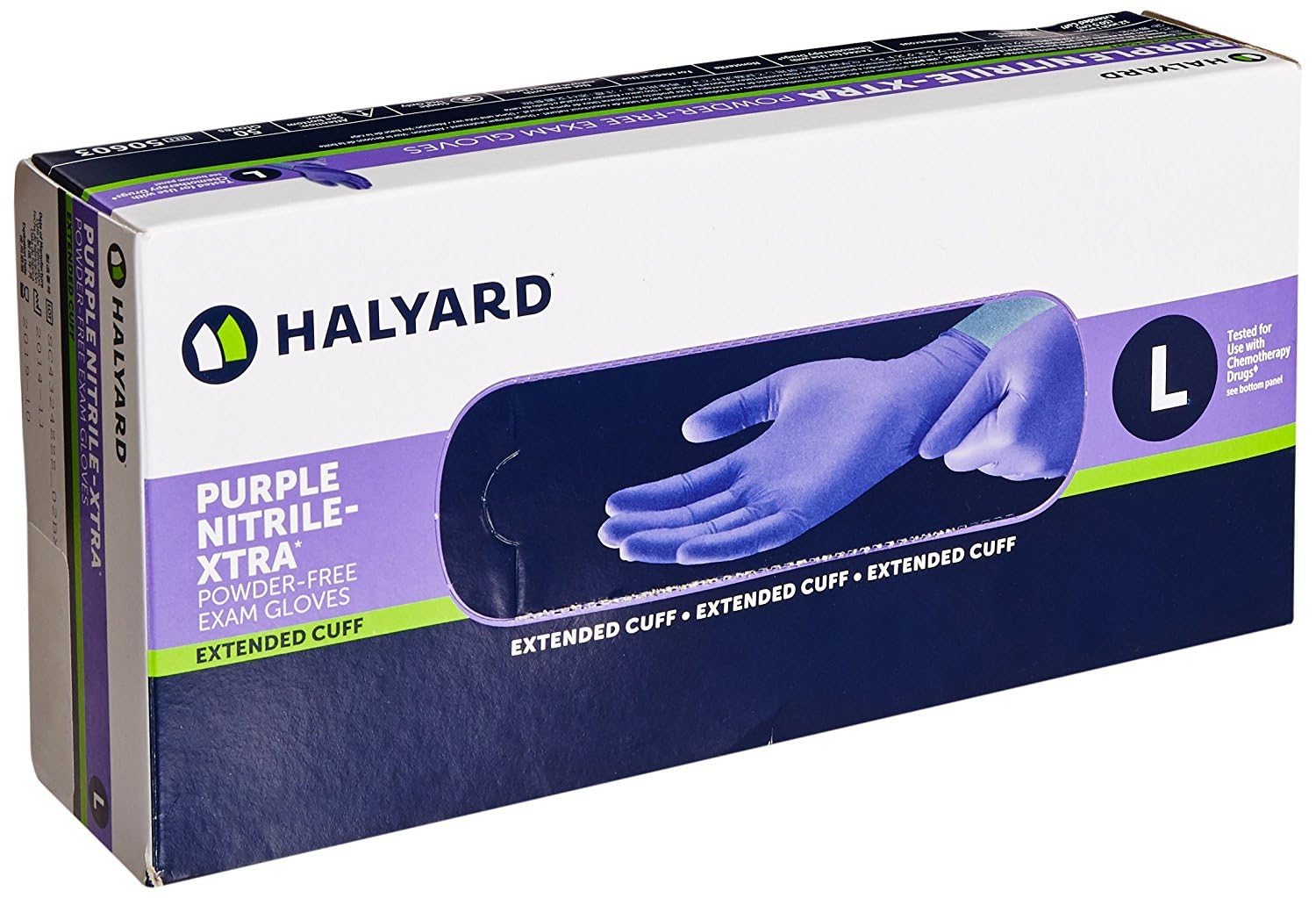 PURPLE NITRILE Exam Gloves, Powder-Free, Large, 6 mil, 12" Long, 500/Carton