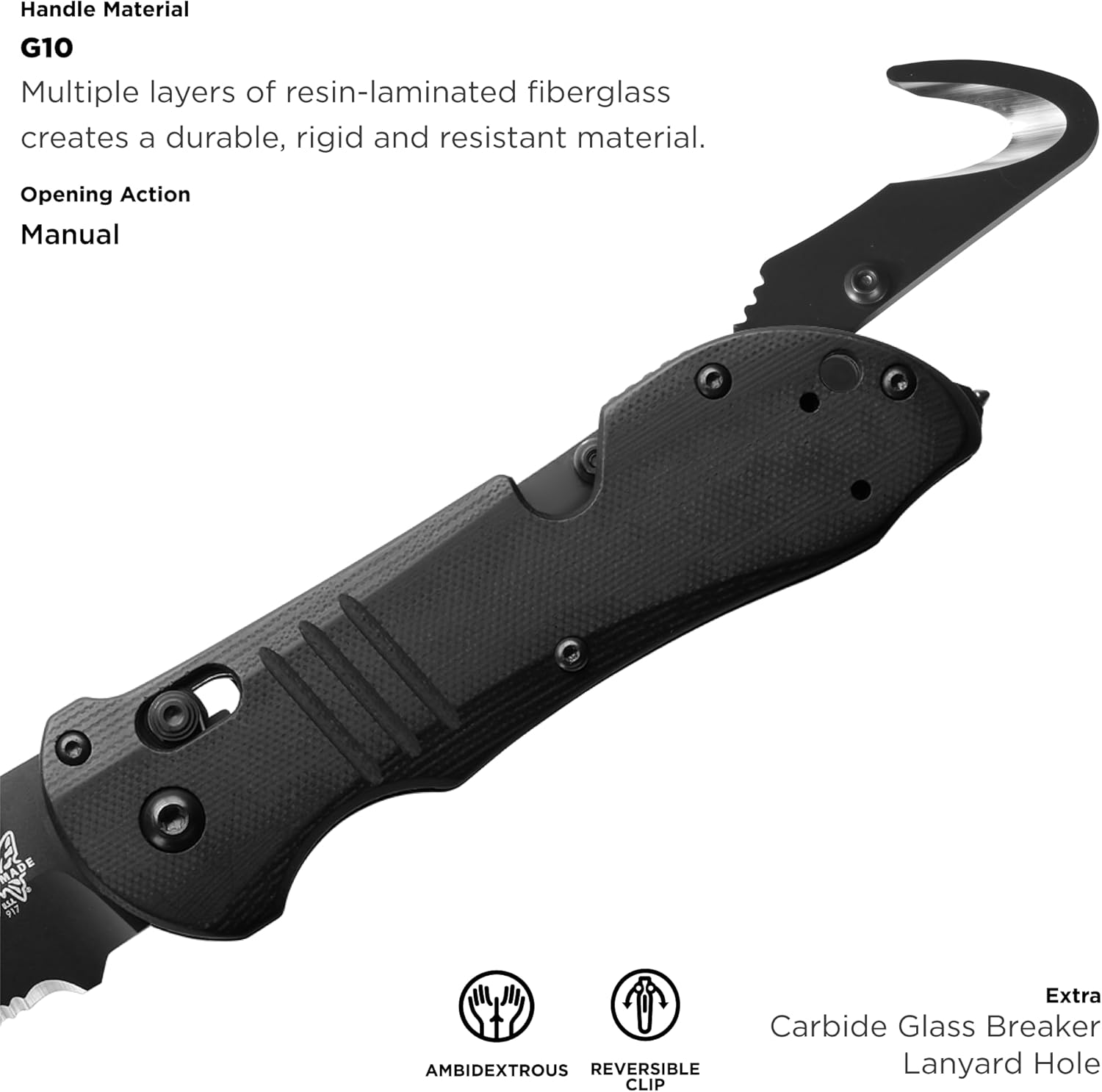 BENCHMADE Triage 917 Tactical Rescue Knife