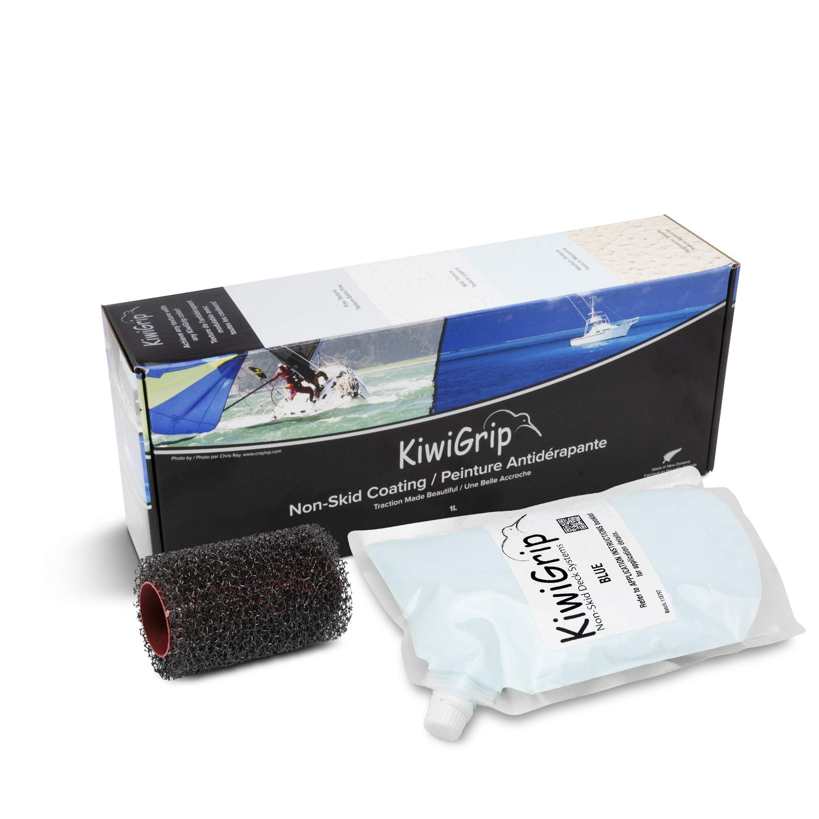 KiwiGrip 1 Liter Pouch - Blue w/4" Roller