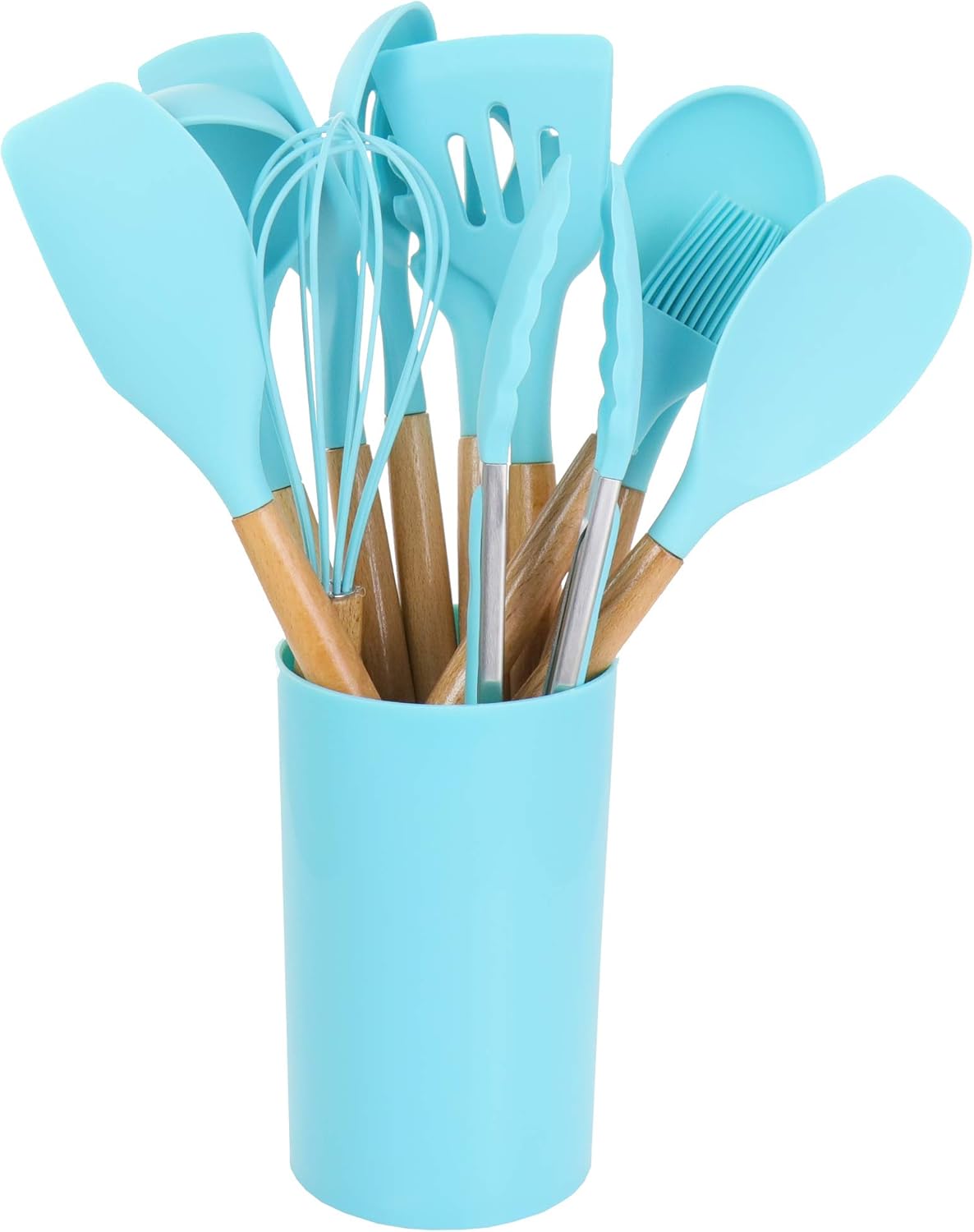 MegaChef 12-Piece Silicone and Wood Utensil Set
