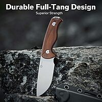CIVIVI Timberbark Fixed Blade Knife with Kydex Sheath & Clip, 3.2" 14C28N Blade Wood Handle with Lanyard