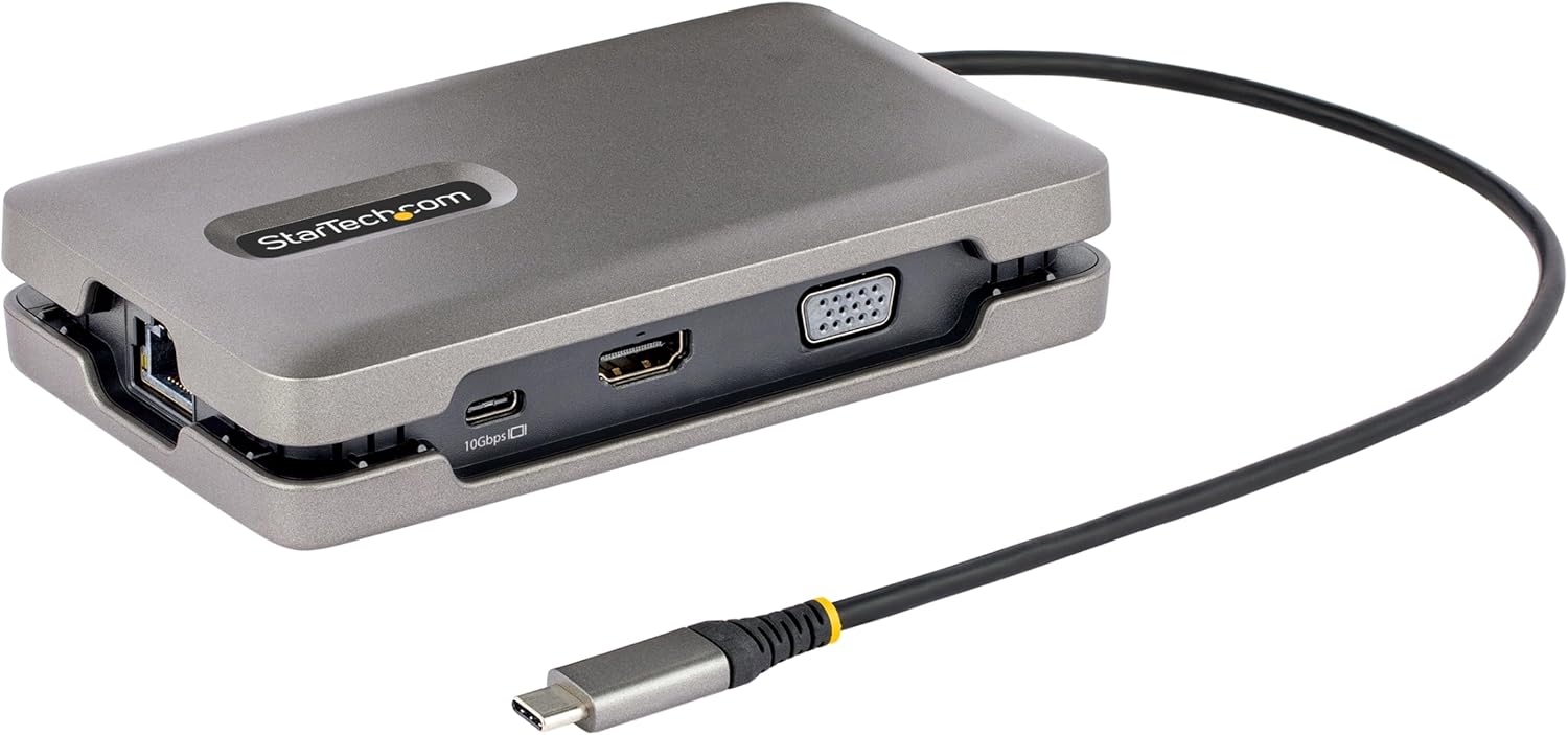 StarTech.com USB-C Docking Station Multiport Adapter with 4K60, 10Gbps USB Hub, 100W PD, Gigabit Ethernet