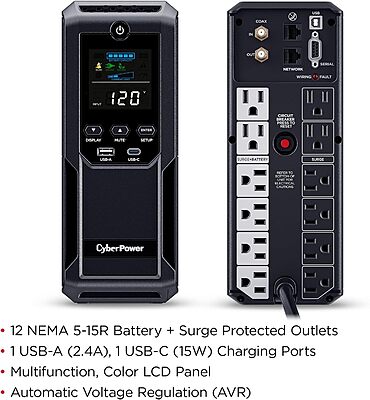 CyberPower Intelligent LCD Line-Interactive Mini-Tower UPS