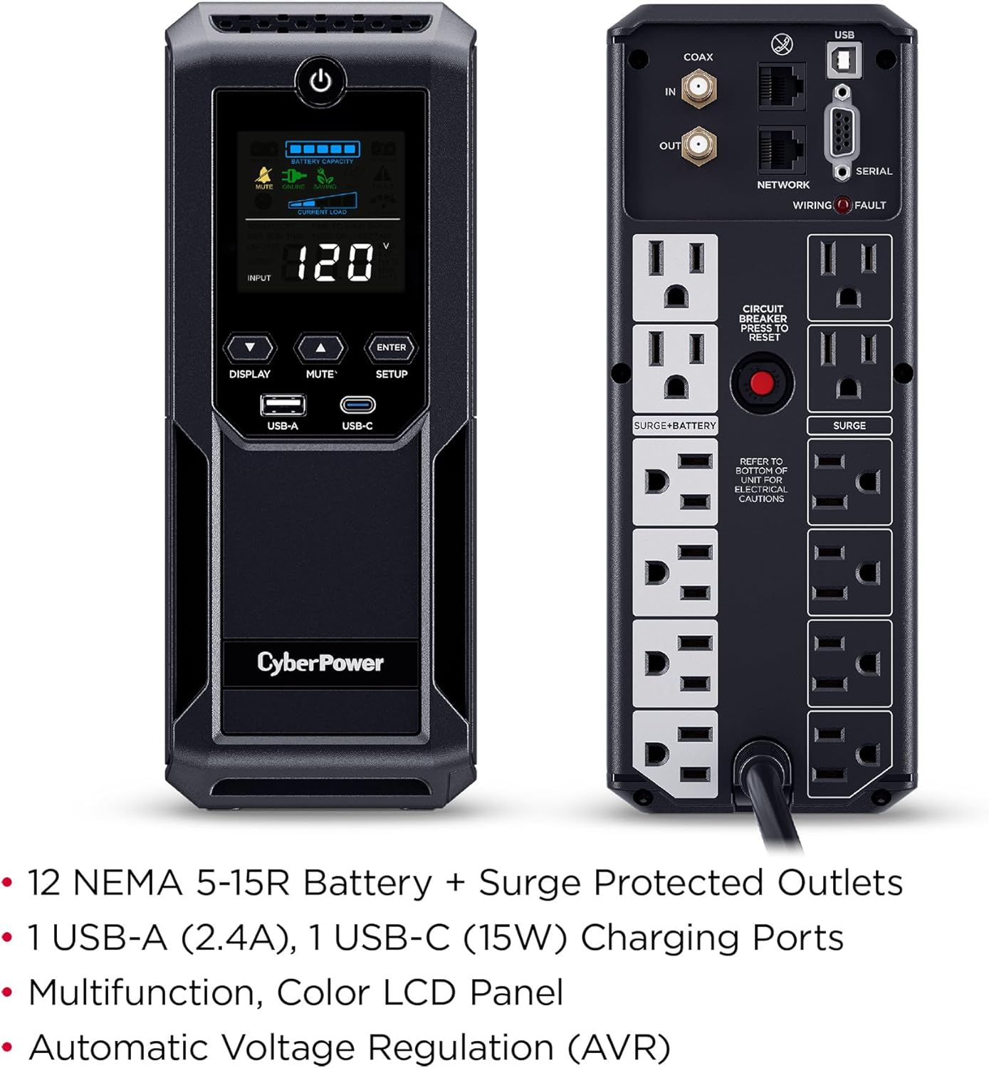 CyberPower Intelligent LCD Line-Interactive Mini-Tower UPS