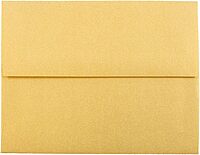 JAM PAPER Metallic Invitation Envelopes - Gold Stardream - 25/Pack
