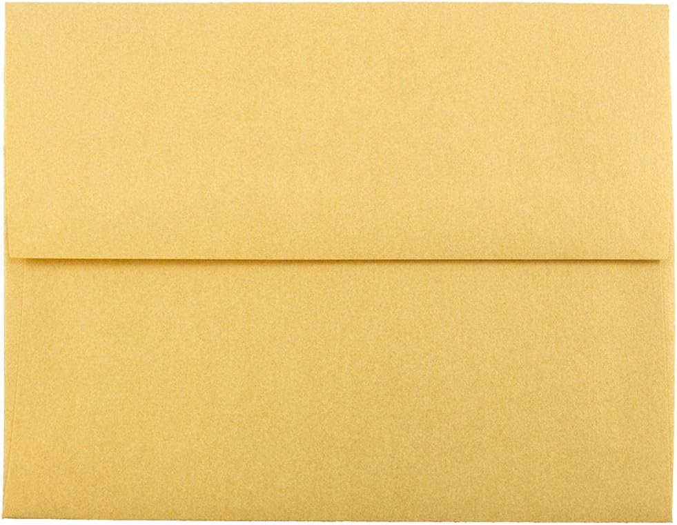 JAM PAPER Metallic Invitation Envelopes - Gold Stardream - 25/Pack