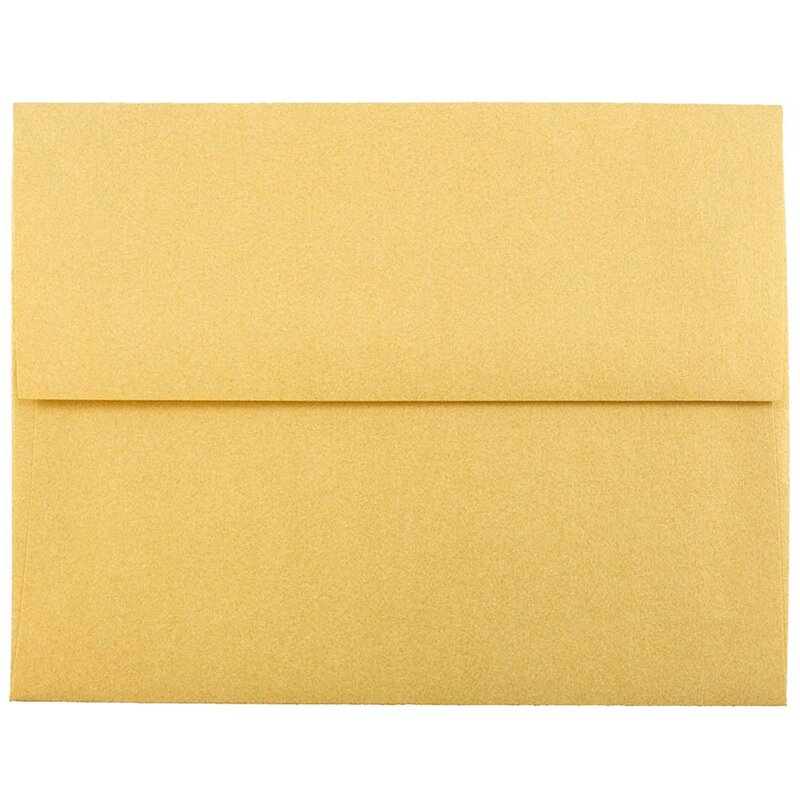 JAM PAPER Metallic Invitation Envelopes - Gold Stardream - 25/Pack