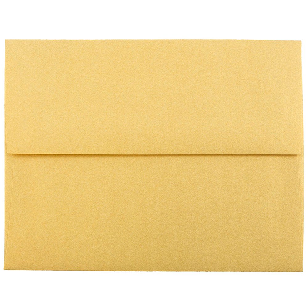 JAM PAPER Metallic Invitation Envelopes - Gold Stardream - 25/Pack