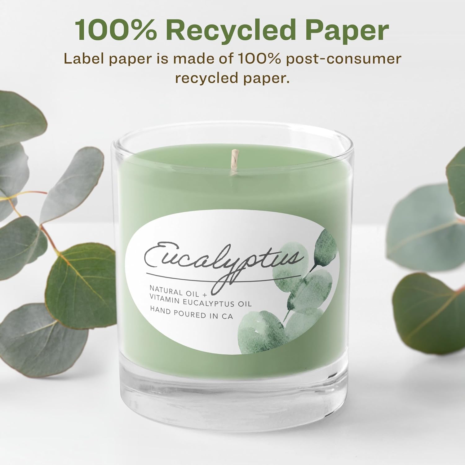 Avery EcoFriendly Matte White Recycled Oval Labels, 4.25" x 2.5", Matte White Labels, Permanent Adhesive