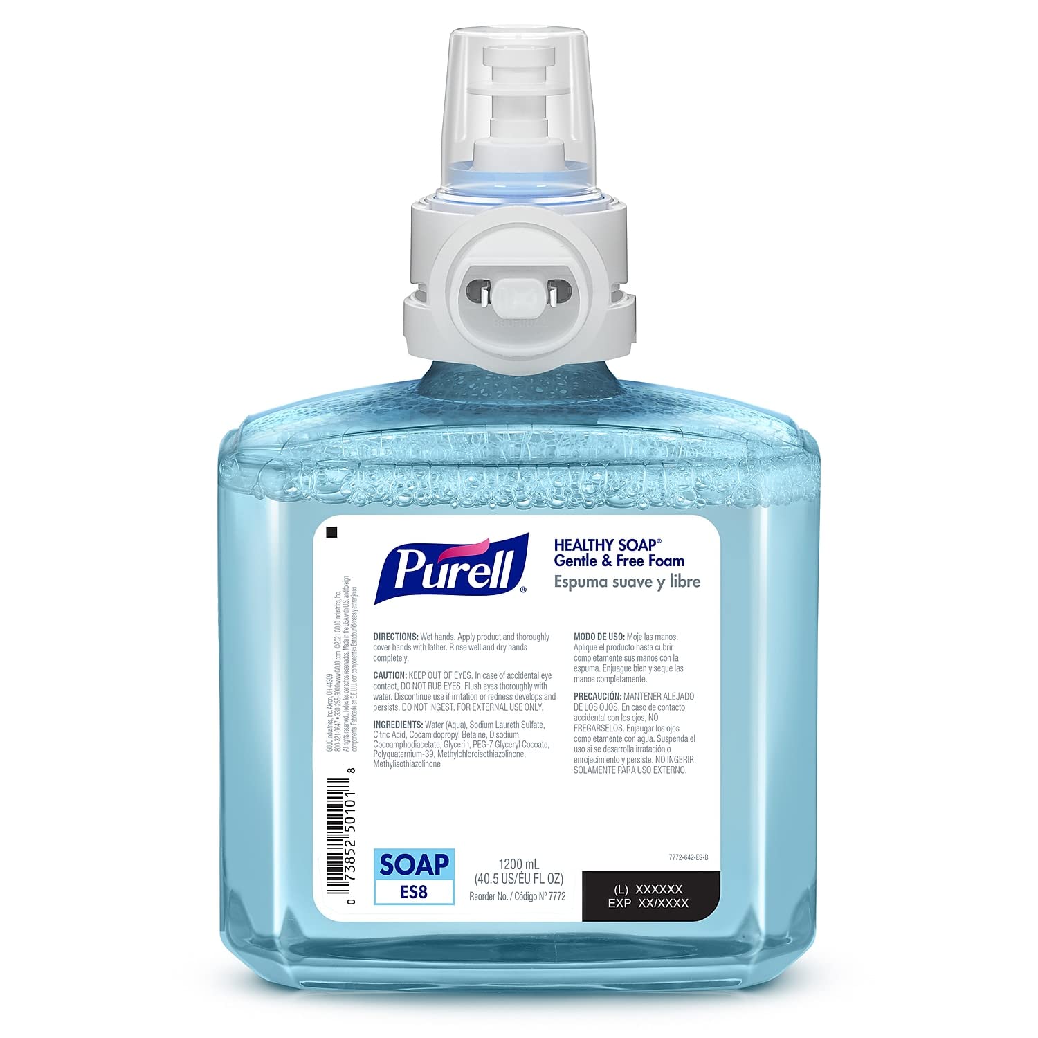 PURELL Brand HEALTHY SOAP Gentle and Free Foam, Fragrance Free, 1200 mL Refill for PURELL ES8 Automatic Soap Dispenser (Pack