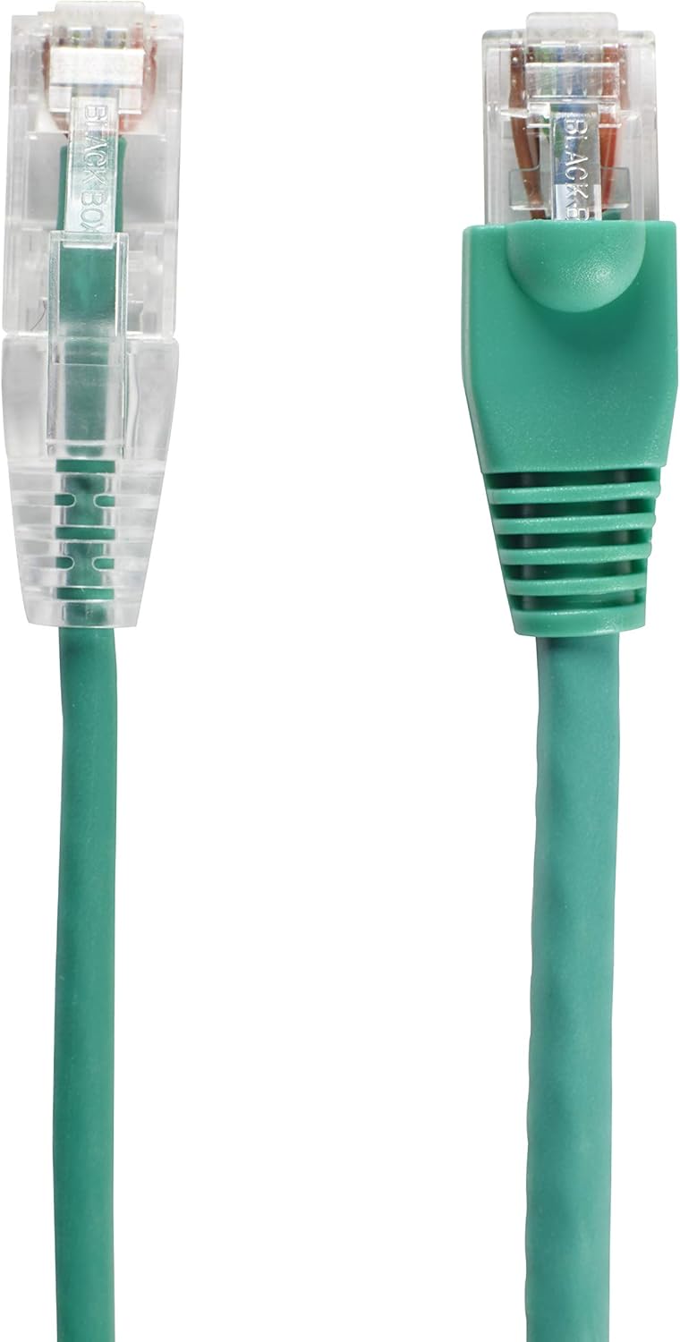Black Box Slim-Net Cat.6a Patch UTP Network Cable - 7 ft, Green
