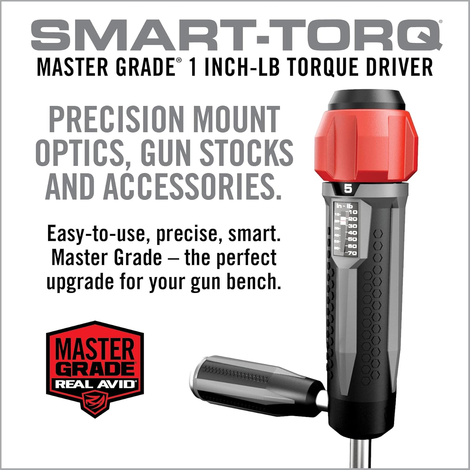 Real Avid Gunsmithing Torque Wrench Kit | All in One Torq Driver Tool with Screwdriver Bit Set & Brass Punch Set & Hammer
