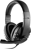 OTM Essentials Pro Stereo Headset, Wired Headphones, Noise-Canceling Microphone, in-Line Volume Control, Headset with Mic and USB, Quick Plug and Play, Black