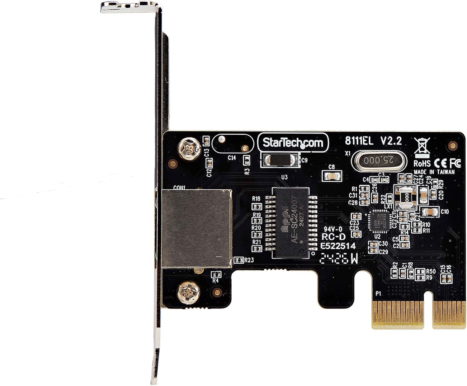 StarTech.com 1-Port Gigabit PCIe Network Adapter Card, Low-Profile NIC, PCI Express LAN Card, Realtek RTL8111H, TAA Compliant