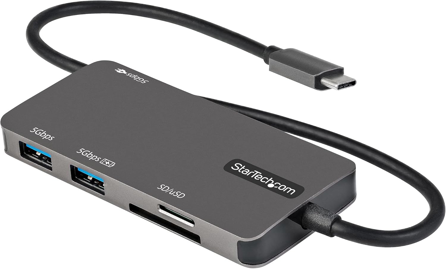 StarTech.com USB C Multiport Adapter - USB-C to 4K HDMI, 100W Power Delivery Pass-Through, SD/MicroSD Slot