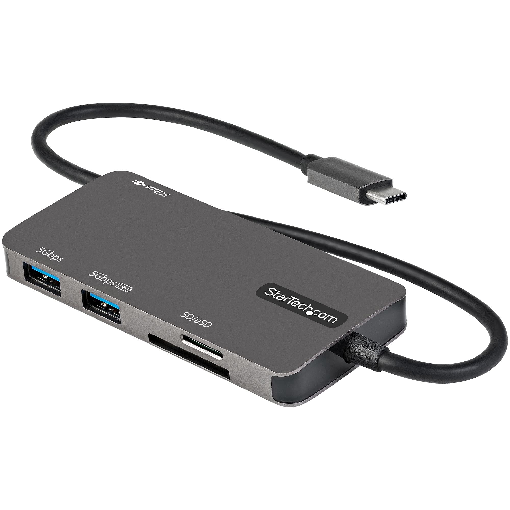 StarTech.com USB C Multiport Adapter - USB-C to 4K HDMI, 100W Power Delivery Pass-Through, SD/MicroSD Slot