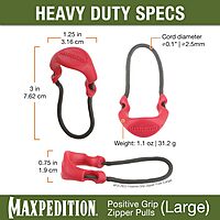 MAXPEDITION Positive Grip Zipper Pulls