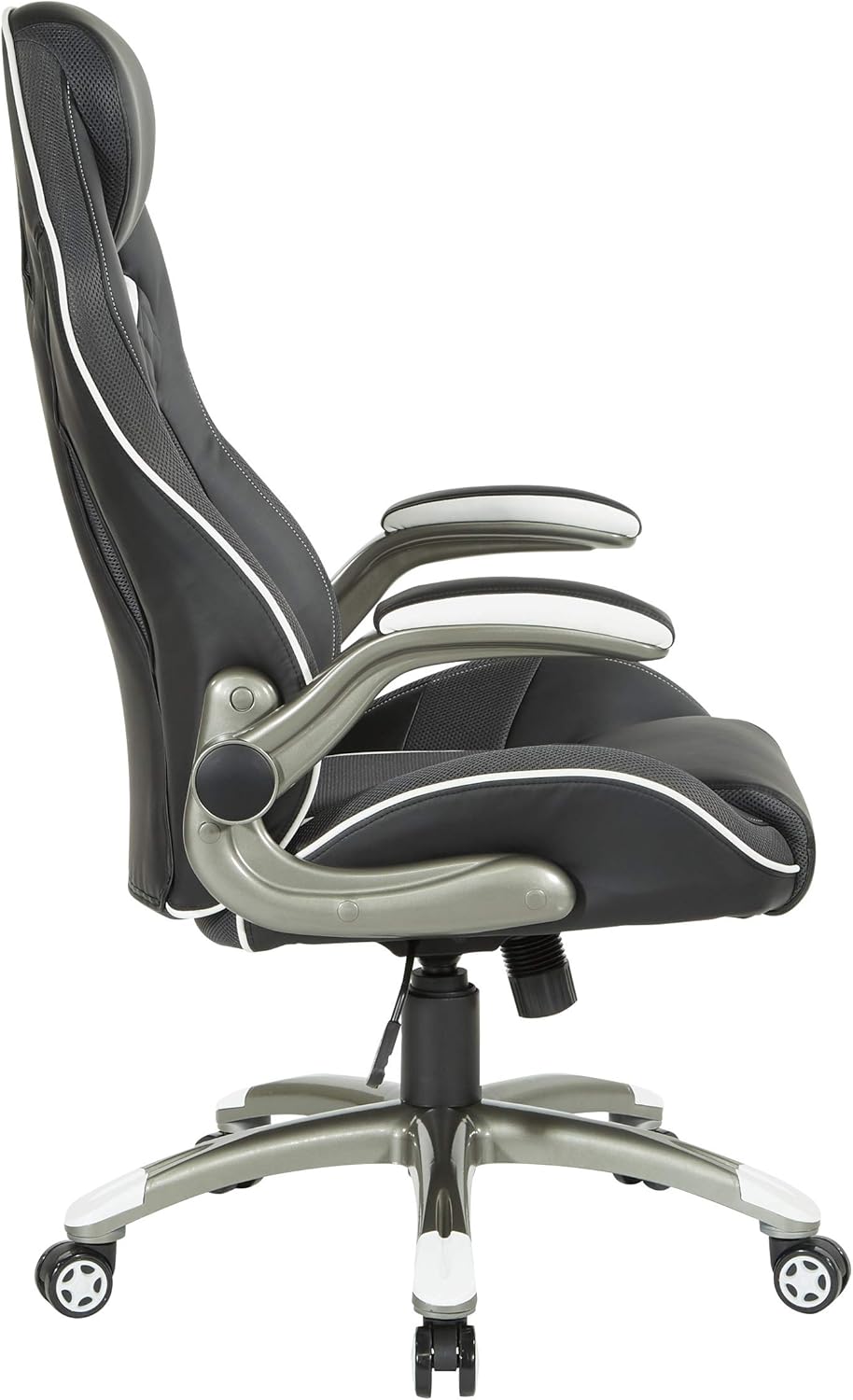 OSP Home Furnishings Xplorer 51 Ergonomic Adjustable High Back Gaming Chair with Lumbar Support and Padded Flip Arms