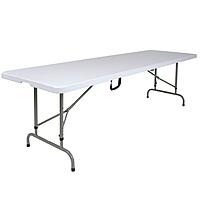Flash Furniture Kathryn 8' Rectangular Adjustable Plastic Folding Event Table with Carrying Handle