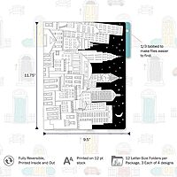 Barker Creek Designer File Folders Set of 12, Color Me! Cityscapes, Multi-Design, Adult Coloring Book Style, Letter Size, 1/3 Cut Tabs, 12-Pack, Home, School and Office Supplies (1344) 12pt Cardstock