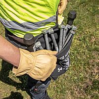 Klein Tools 5416TFR Tool Bag, Flame Resistant Canvas Bag for Bolt Storage with Double Reinforced Bottom and Tunnel Connect