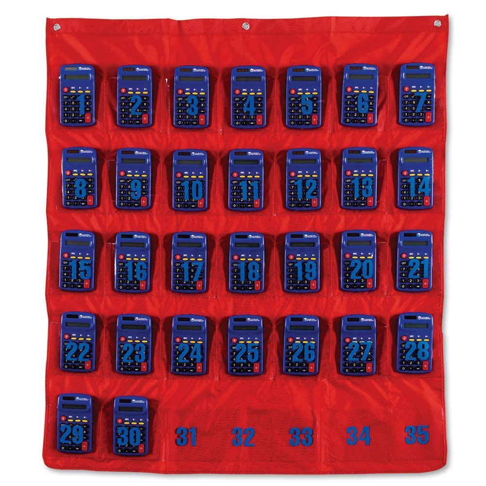 Learning Resources Place Value & Counting Pocket Chart with Calc-U Store Pocket Chart, Classroom Storage and Organizer