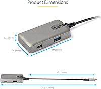 StarTech.com USB C Multiport Adapter - USB-C to 4K 60Hz HDMI 2.0, 100W Power Delivery Pass-Through - 3-Port 10Gbps USB Hub - Portable USB Type-C Mini Docking Station - 10" (25cm) Cable, TAA