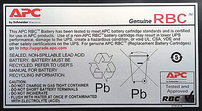 APC UPS Battery Replacement, RBC55, for APC Smart-UPS Models SMT2200, SMT3000, SMT2200C, SMT200US, SMT3000C, SUA2200
