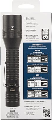 Nite Ize INOVA T8R PowerSwitch Rechargeable Dual Color Flashlight - Tactical LED Flashlight for First Responders & Law Enforcement - PowerSwitch Flashlight with Dual Power Sources
