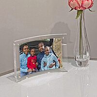 Azar Displays Curved Magnetic Acrylic Sign Holders, 5in x 7in, Clear, Pack Of 2 Holders