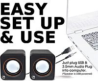 Manhattan USB Powered Stereo Speaker System - Small Size - 161435