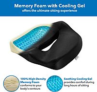 Mount-It! Office Seat Cushion, Premium Ergonomic Memory Foam with Cooling Gel