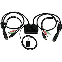 StarTech.com 2-Port USB Cable KVM Switch with Remote Switch