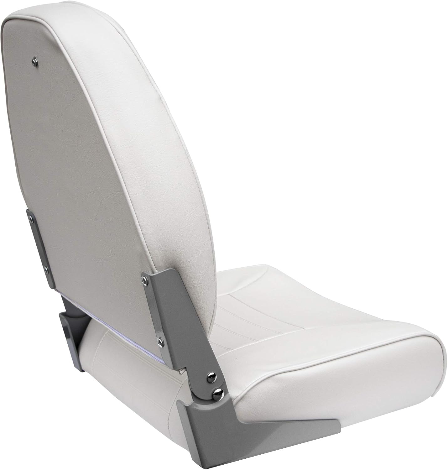Wise Mid-Back Fishing Boat Seat with Logo White