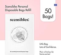 Hospeco Scensibles Disposal Bags for Menstrual Care – 50 Bags/Box, 5-5/8 x 7-1/2 in