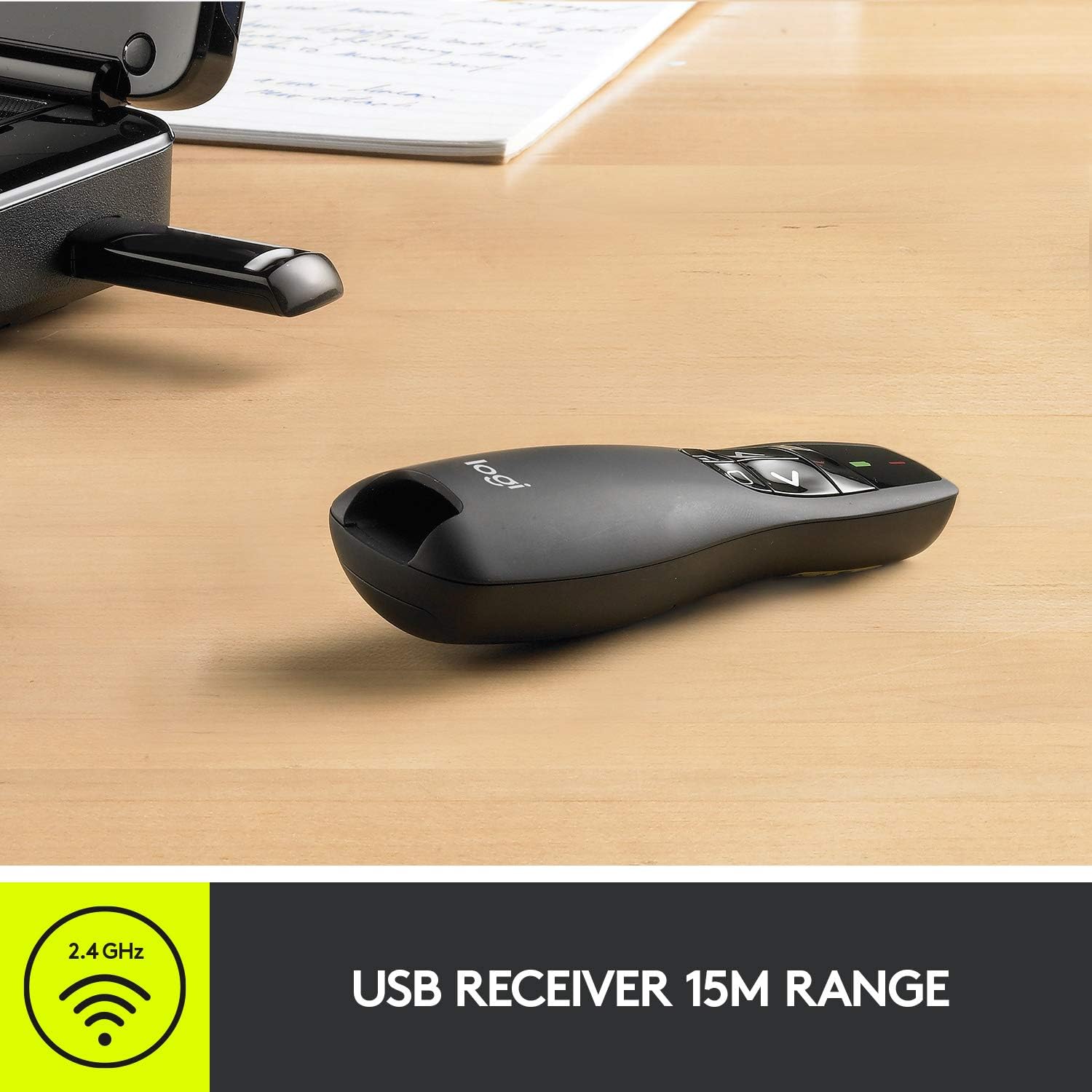 Logitech Wireless Presenter R400, PowerPoint Clicker with Laser Pointer