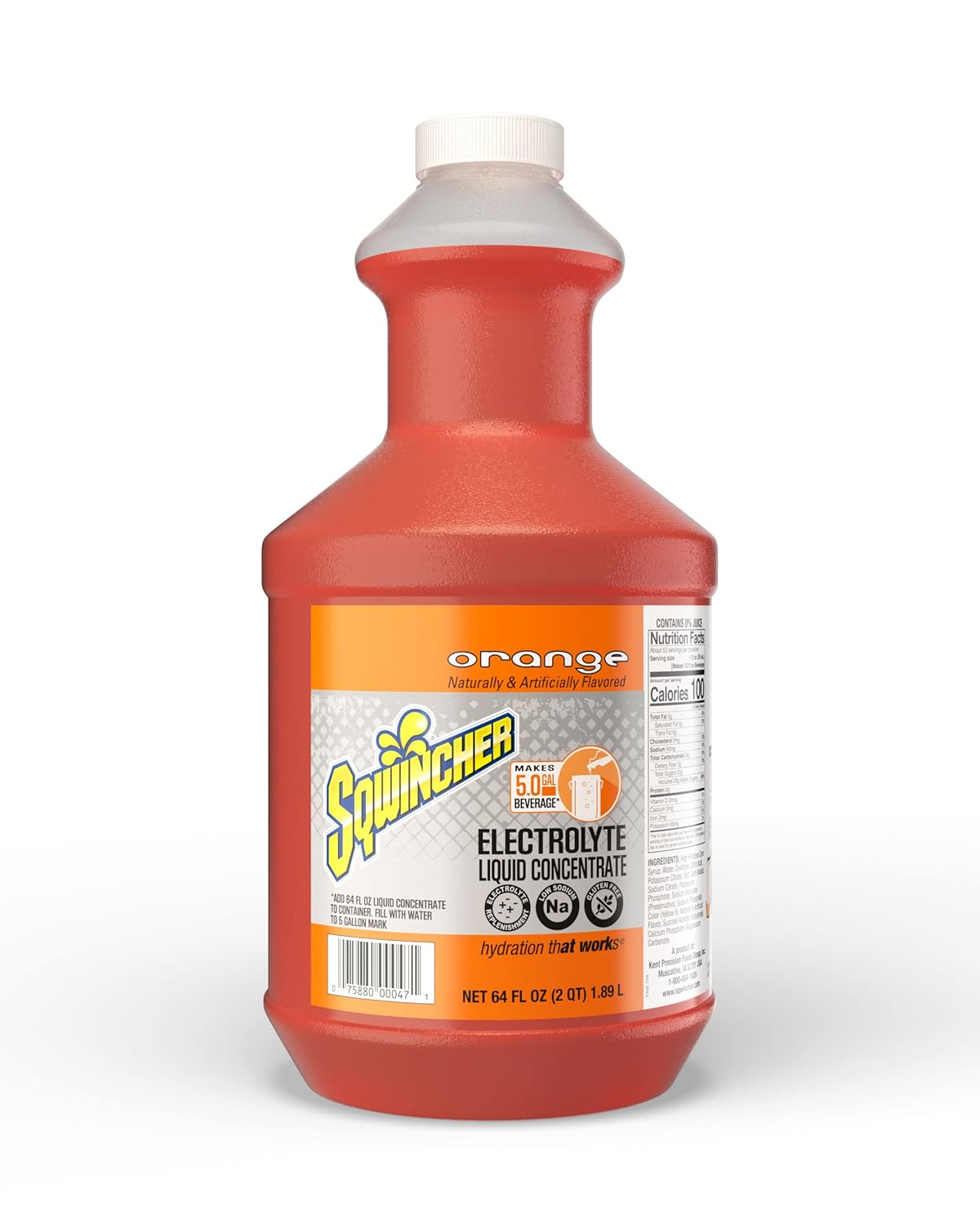 Sqwincher Liquid Concentrate, Orange, 64 fl oz (Pack of 6)