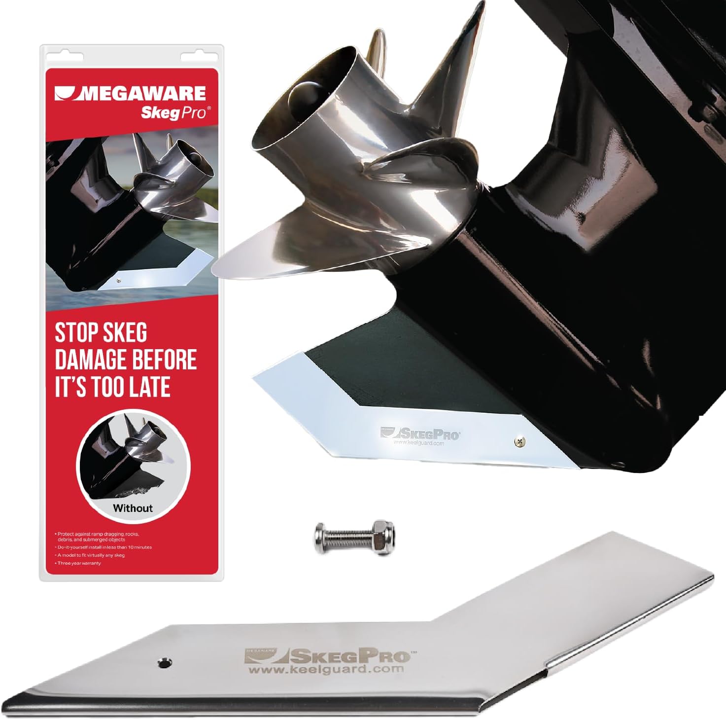 Megaware SkegPro 655 - Protects Against Damage from Ramp Dragging, Rocks