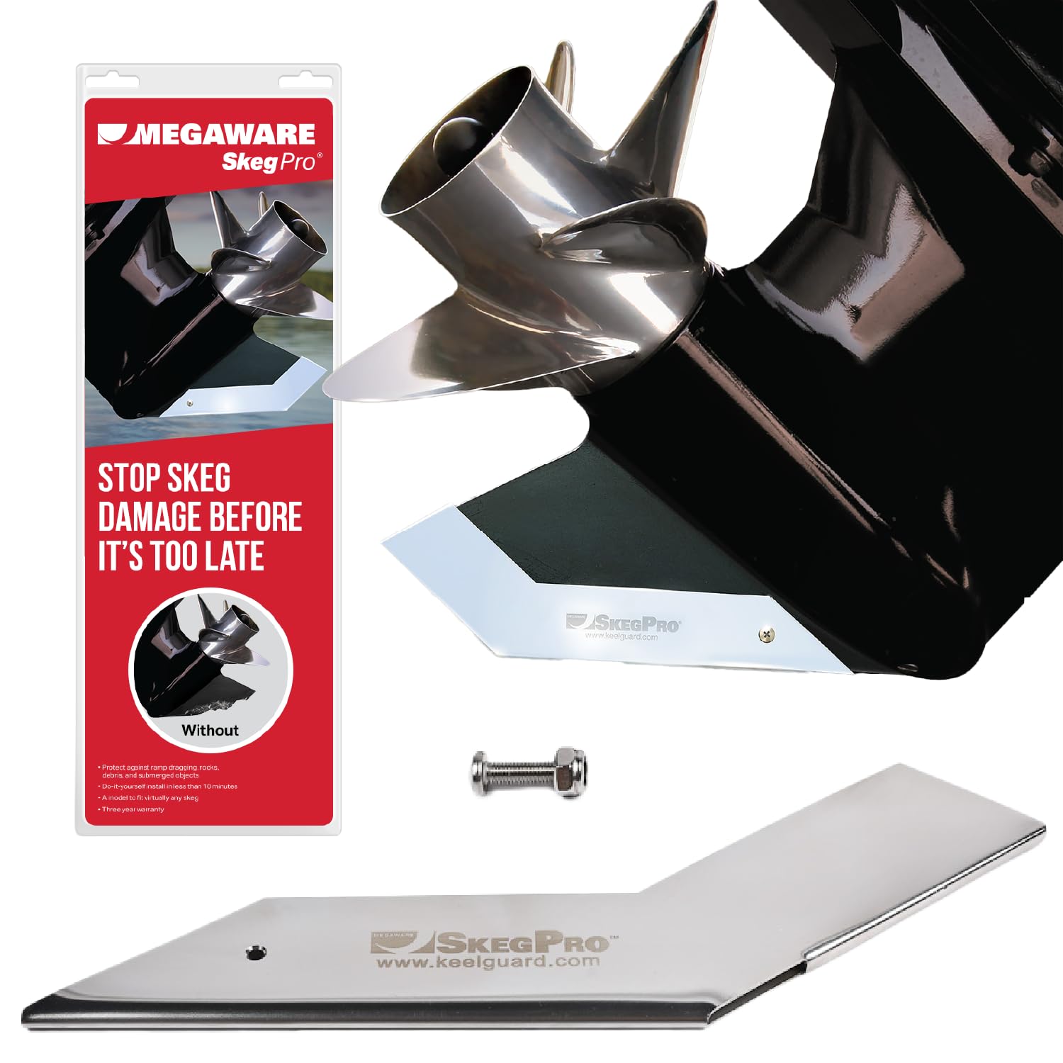 Megaware SkegPro 655 - Protects Against Damage from Ramp Dragging, Rocks