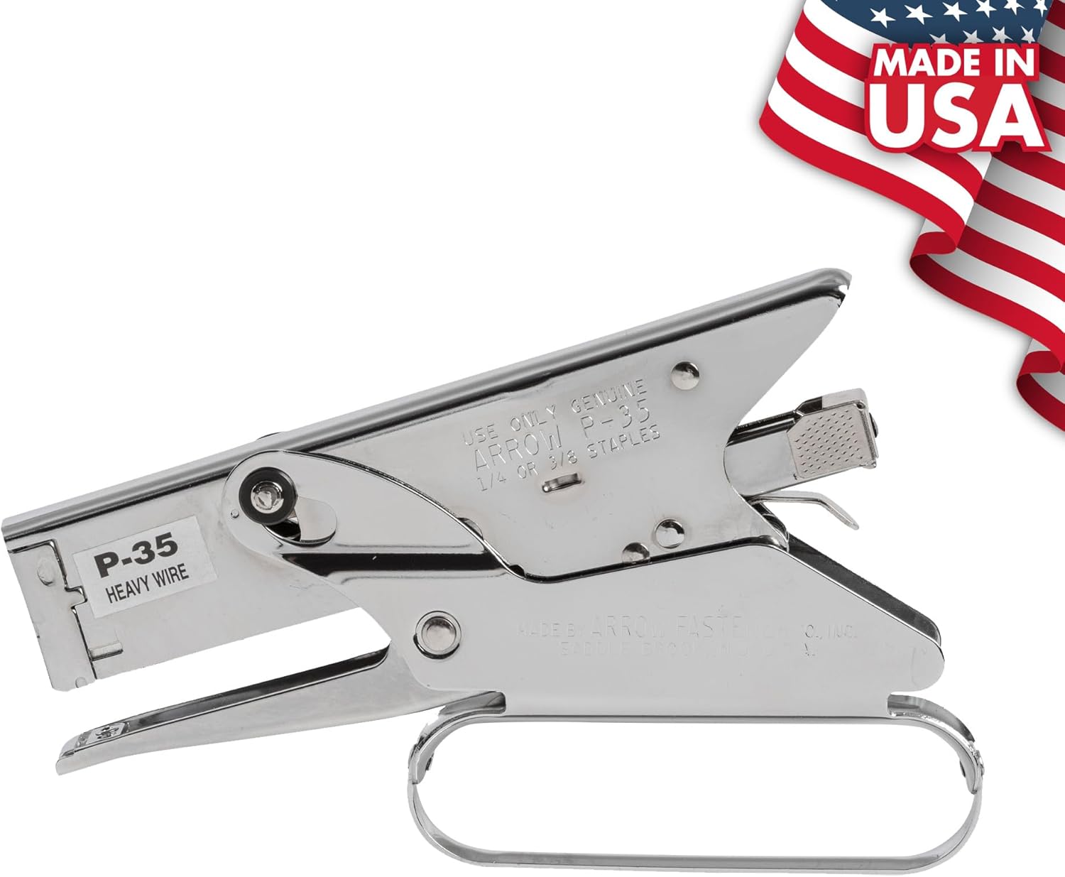 Arrow P35 Heavy Duty Handheld Plier Stapler for Crafts, Office, and Insulation, Uses 1/4-Inch and 3/8-Inch Staples