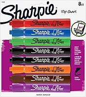 Sharpie Flip Chart Markers, Bullet Tip, Assorted Colors, 8 Count - Low-Odor, Squeak-Free