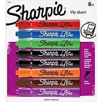Sharpie Flip Chart Markers, Bullet Tip, Assorted Colors, 8 Count - Low-Odor, Squeak-Free