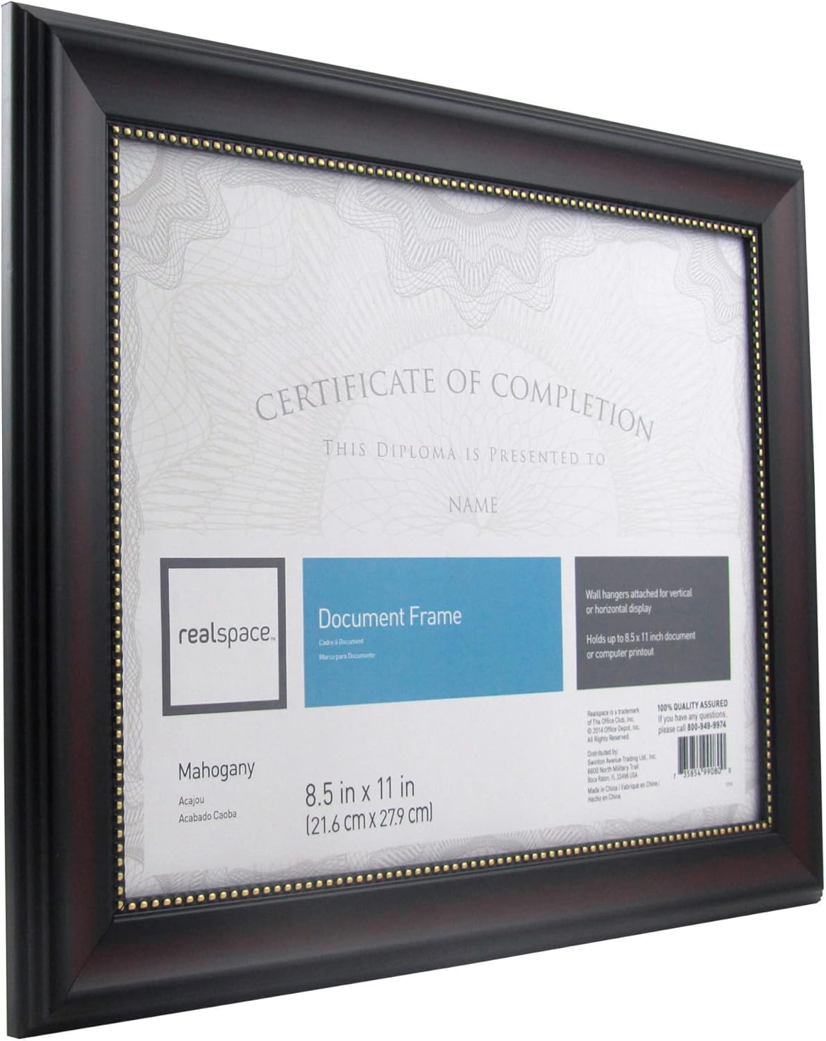 Realspace™ Photo/Document Frame, Harrison, 8-1/2" x 11", Mahogany