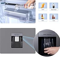 Refrigerador con congelador superior con dispensador de agua Refrigerador con congelador superior con dispensador de agua