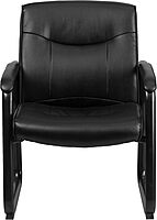 Flash Furniture Hercules Series Big & Tall LeatherSoft Executive Side Reception Chair, Padded Lobby Chair with 500-lb. Static Weight Capacity, Black
